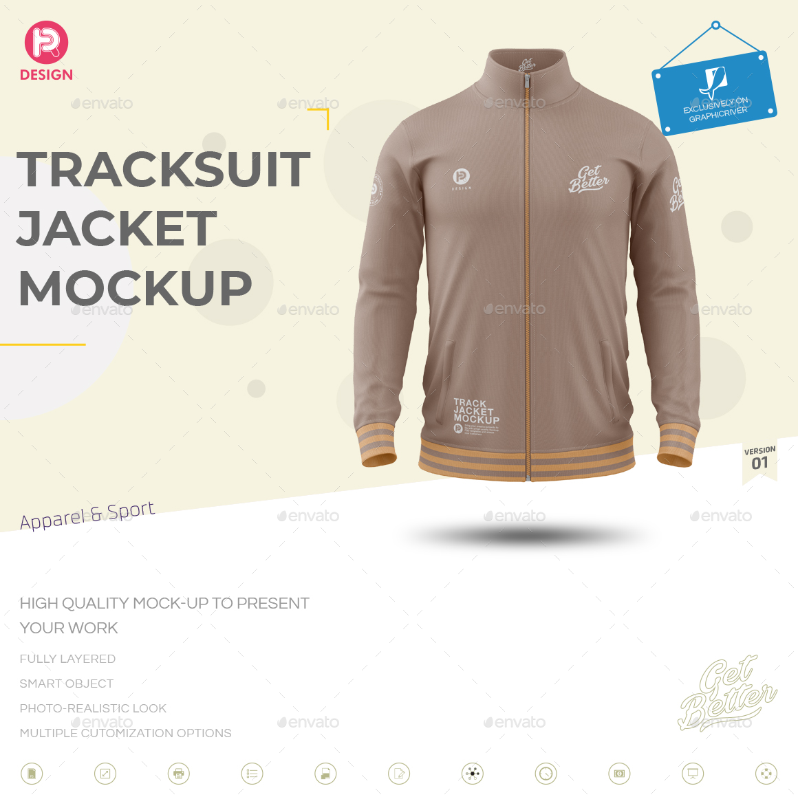Tracksuit jacket Mockup V1, Graphics GraphicRiver